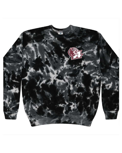 AHSM - CD8100 - Tie-Dye Adult 100% Cotton Crew Neck Sweatshirt - Multiblack ONLY
