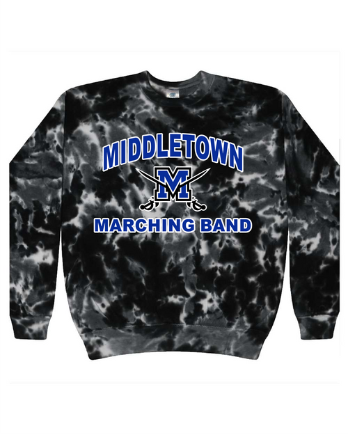 MHSMB - CD8100 - Tie-Dye Adult 100% Cotton Crew Neck Sweatshirt - Multiblack ONLY