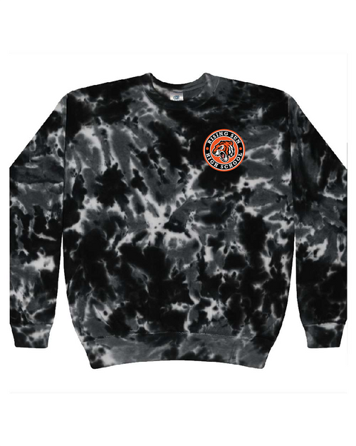 RSHSMB - CD8100 - Tie-Dye Adult 100% Cotton Crew Neck Sweatshirt - Multiblack ONLY