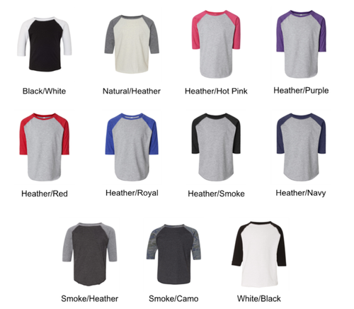 BMECC - RS3330 - Rabbit Skins Toddler Baseball Fine Jersey Three-Quarter Sleeve Tee