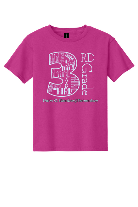 HEES - 3rd grade design - on HELCONIA -  with teacher's name OR graduation year added to the back