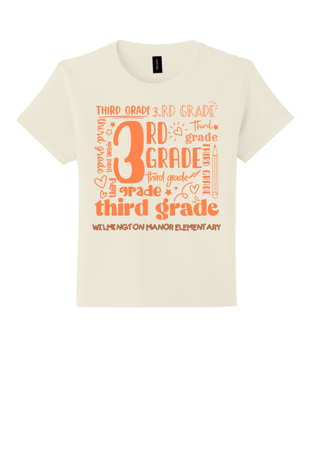 WMES - 3rd grade design - on NATURAL -  with teacher's name OR graduation year added to the back