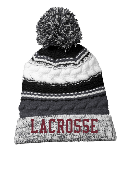 ALAX -STC21 beanie with pompom -  With AHS LACROSSE text EMBROIDERY