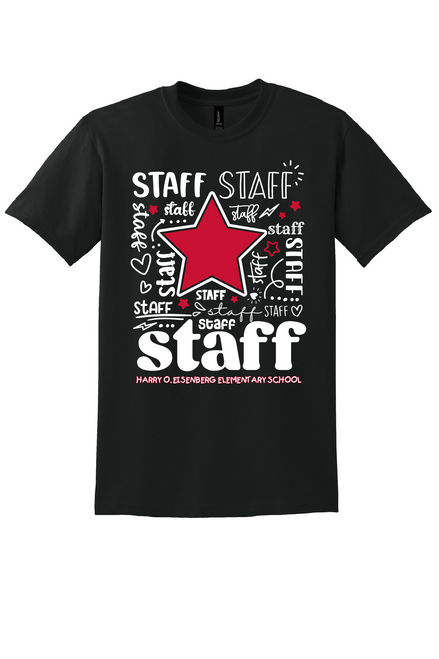 HEES - STAFF design - on BLACK - with name on back