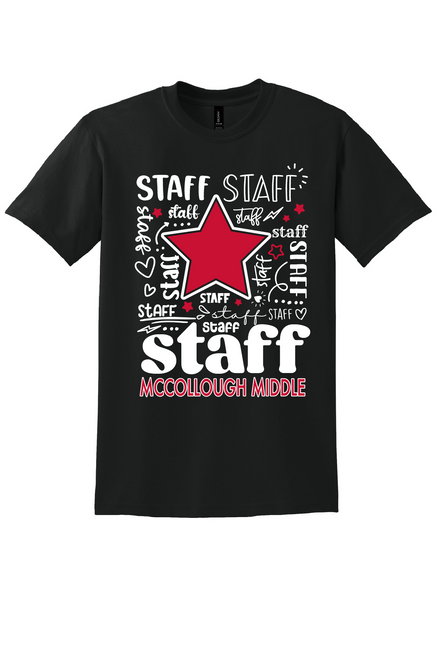 MMS - STAFF design - on BLACK - with name on back