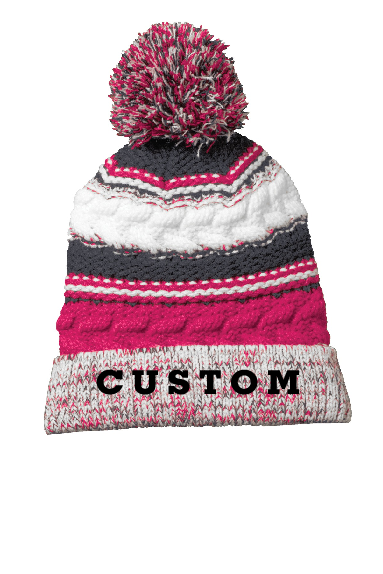 MMS - STC21 beanie with pompom - (Embroidery only)