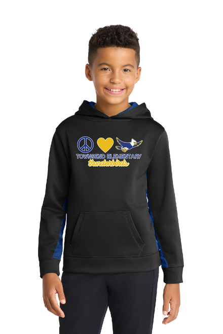 TES - YST239 - Sport-Tek® Youth Sport-Wick® CamoHex Fleece Colorblock Hooded Pullover