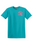 pink logo on tropical blue