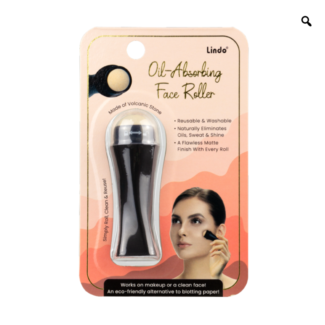 AOA STUDIO Face Roller for Oil-Absorbing Volcanic Face Roller Reusable  Facial Skincare Tool Face Massage (Black)
