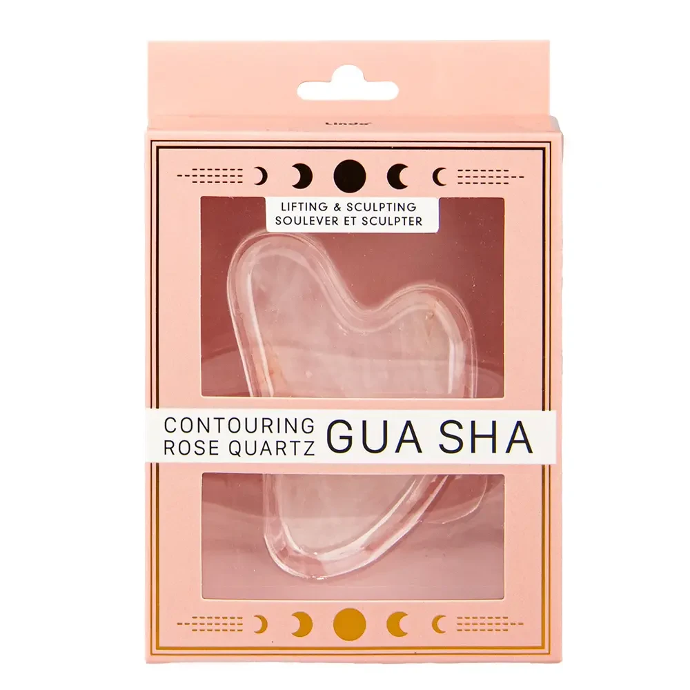 Contouring Rose Quartz Gua Sha in package