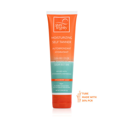 Suntegrity Moisturizing Self Tanner thumbnail product image with logo indicating that the tube & cap are now 30% PCR. Suntegrity Moisturizing Self Tanner thumbnail product image with logo indicating that the tube & cap are now 30% PCR.