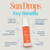Image indicating Key Benefits and showing product. 1) UVA/UVB Balanced and 80 minute water resistant. 2) Unscented and absorbs quickly. 3) Calms sensitive skin. 4) Cruelty-free, vegan, and reef friendly. 5) Helps combat signs of premature aging. 6) Added antioxidants for environmental defense.