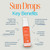 Image indicating Key Benefits and showing product. 1) UVA/UVB Balanced and 80 minute water resistant. 2) Unscented and absorbs quickly. 3) Calms sensitive skin. 4) Cruelty-free, vegan, and Hawaii Act 104 Reef Compliant. 5) Helps combat signs of premature aging. 6) Added antioxidants for environmental defense.