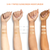 This is an image of 4 arms from women of various skin tones including: Asian, White, Hispanic and Black to show how the 3 shades would appear on each skin tone.