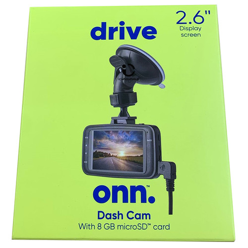 ONN Dash Cam with 8GB MicroSD Card