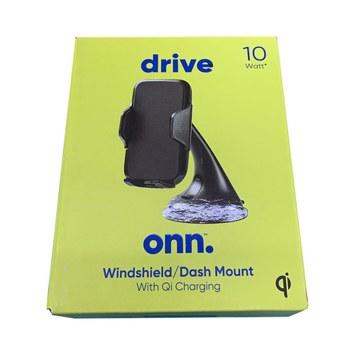 Onn. 10W Windshield / Dash Mount with Qi Charging New