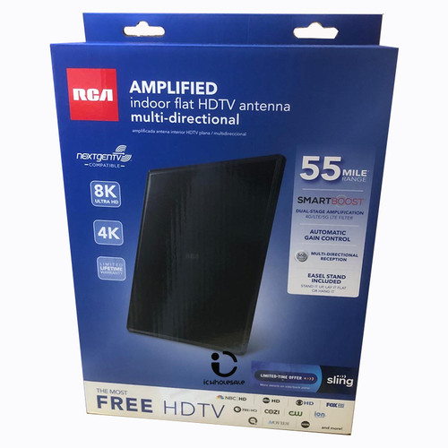 RCA Amplified indoor Flat HDTV Antenna 55mile (ANT-1450BE)