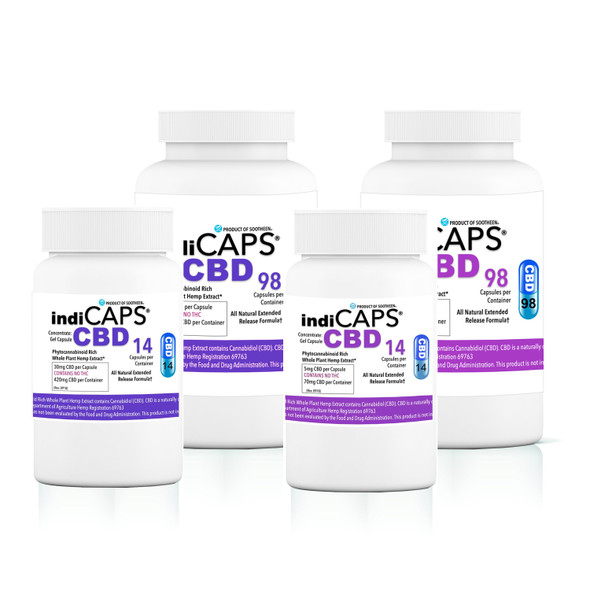 indiCAPS® CBD Capsules  •  ALL OPTIONS