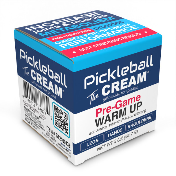 Pickleball Cream PRE-GAME WARM UP Joint & Muscle Therapy Cream Enhances Grip Strength Pickleball Paddle Control Accurate Ball Shots Joints Muscles Metabolism Oxygen Pain Prevention Maximum Performance