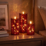 Crimson Crackle Candles