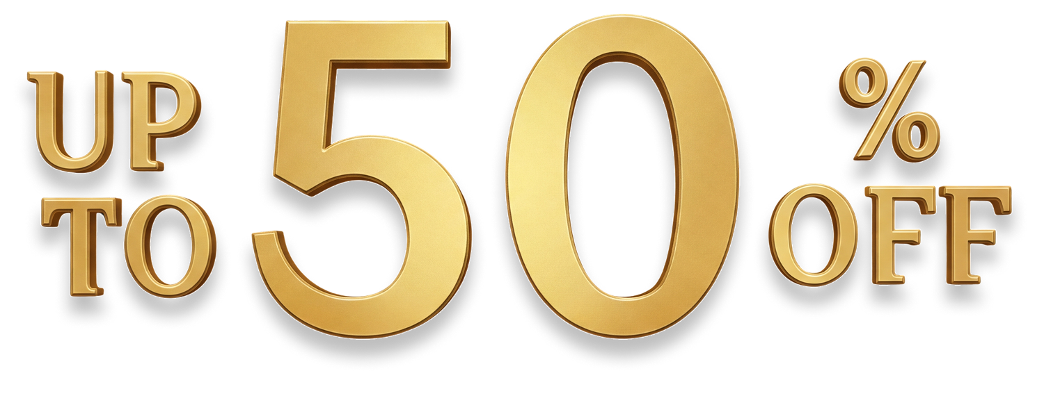 up to 50% off