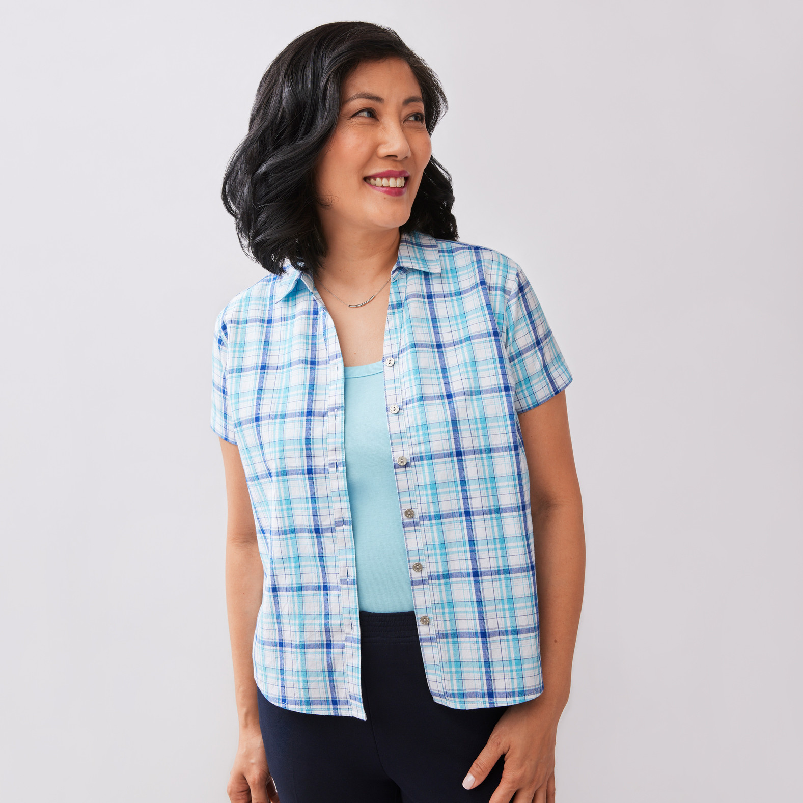 Short Sleeve Striped Dobby Shirt