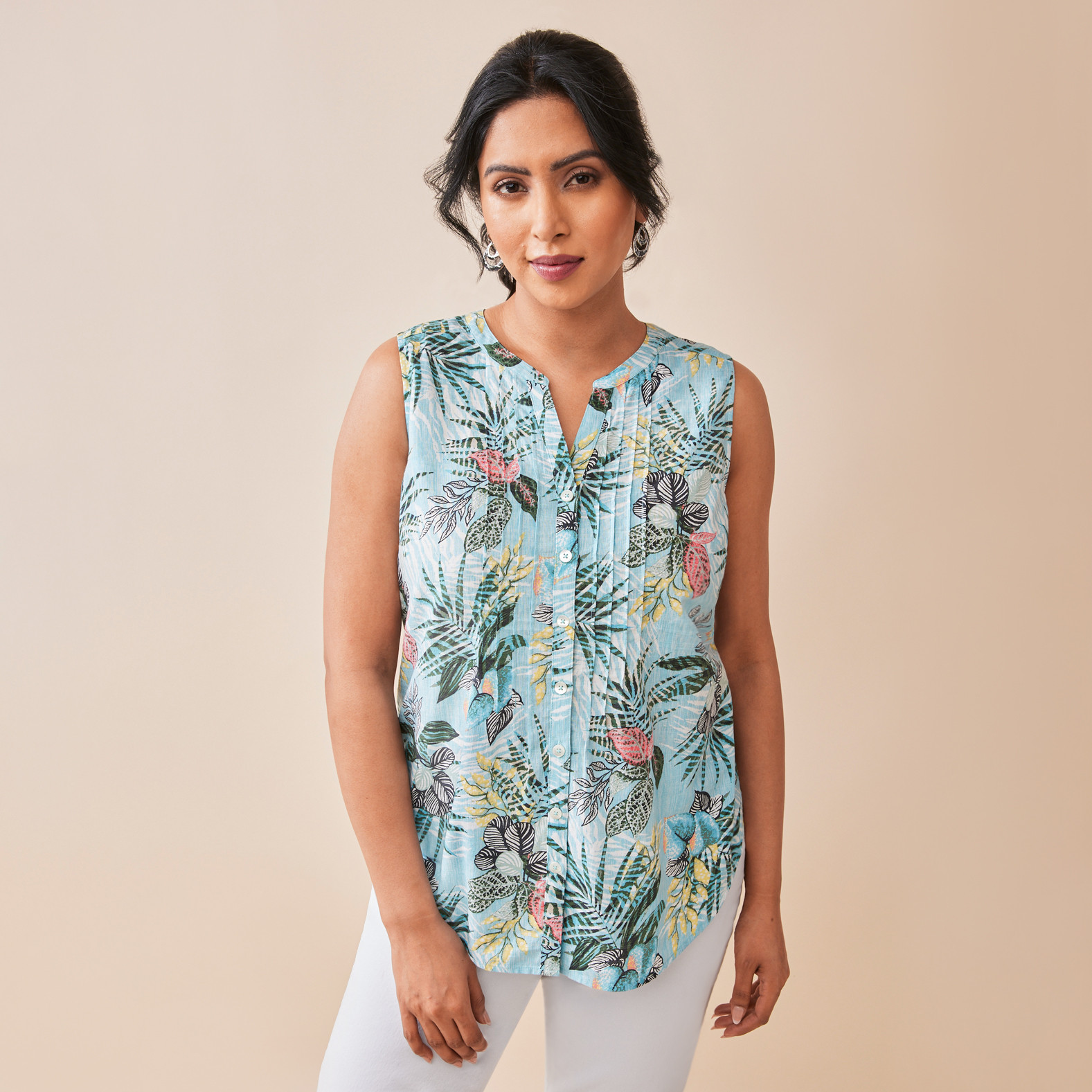 Printed Sleeveless Top