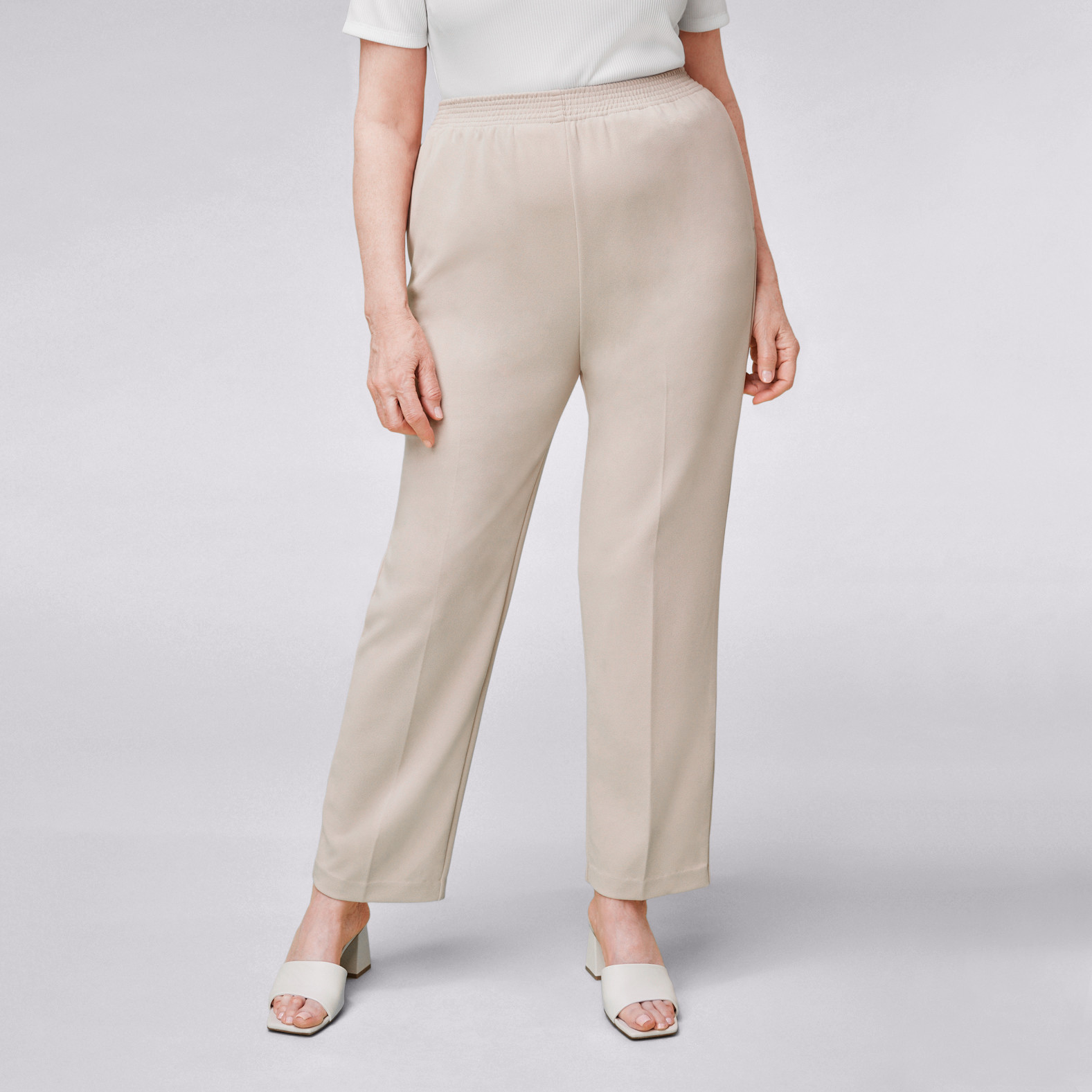 Petite - Straight Leg Crepe Pant