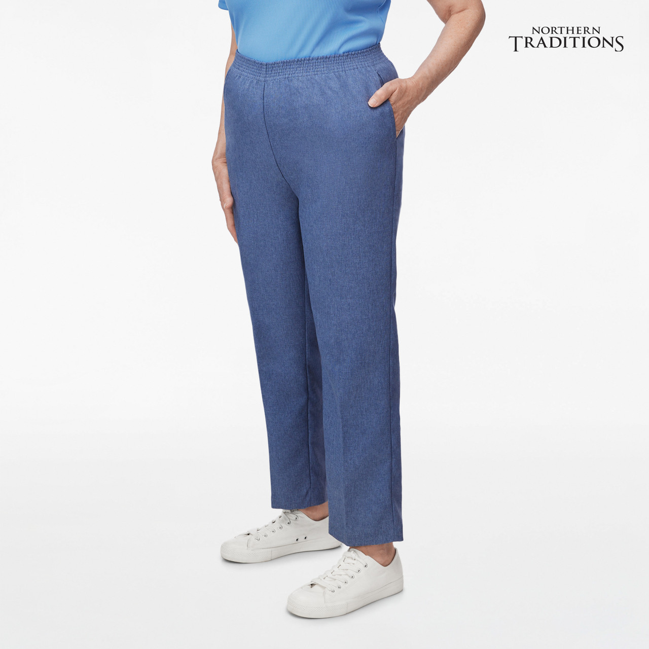 Straight Leg Denim Pull On Pant Side View