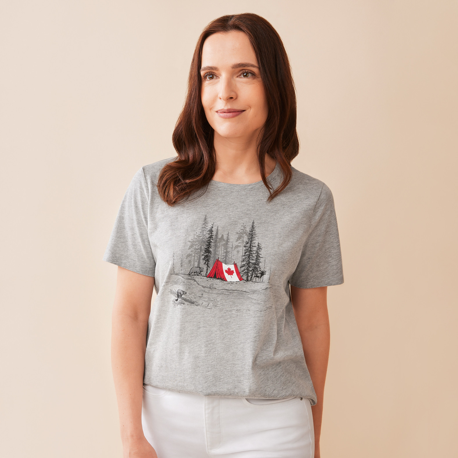Canada Day Camping Semi Fit Tee