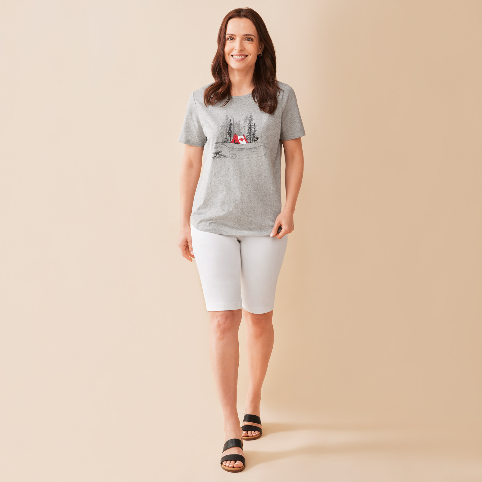 Canada Day Camping Semi Fit Tee Full Body