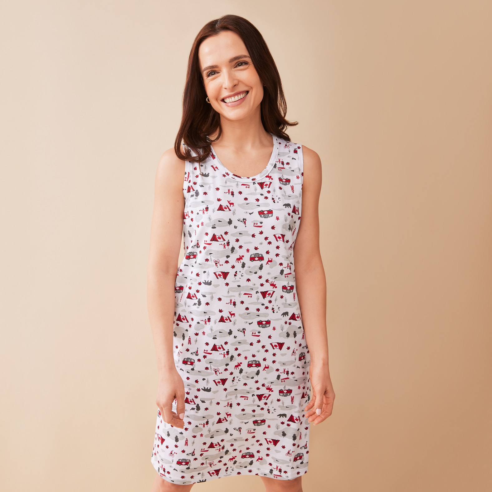 Canada Day Nightshirt Half Body Front View
