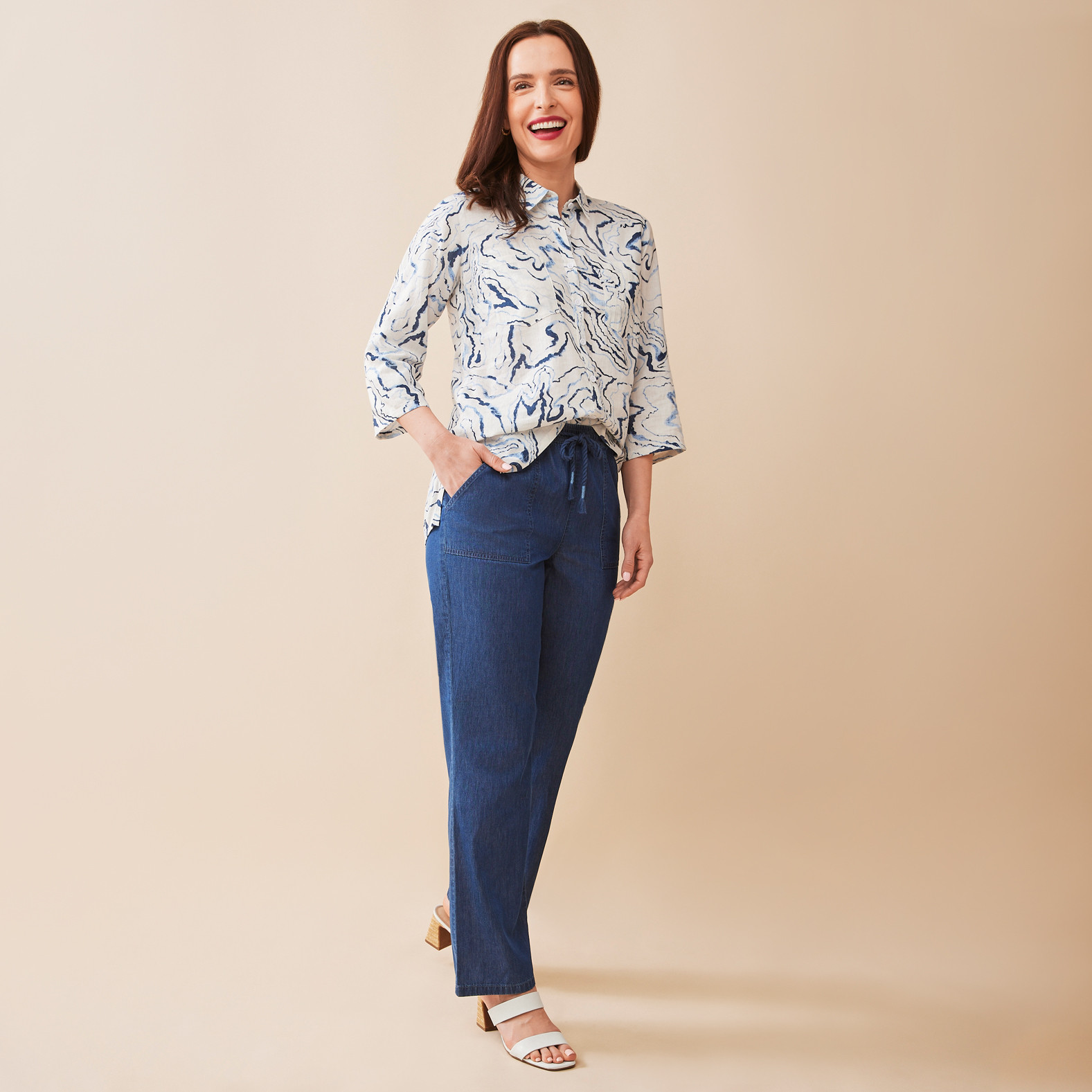 Chambray Drawstring Pant