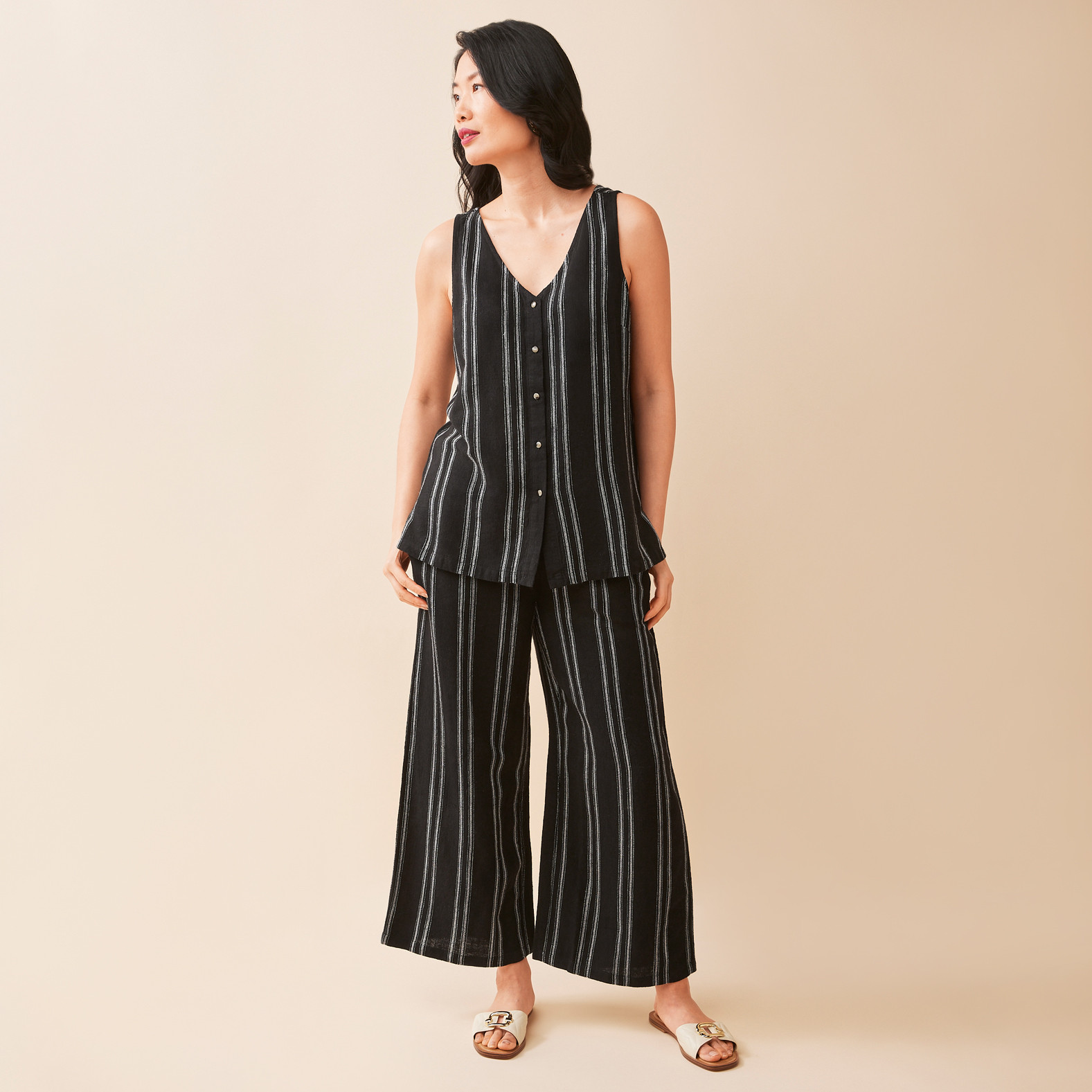 Flowy Linen Pant Full Outfit