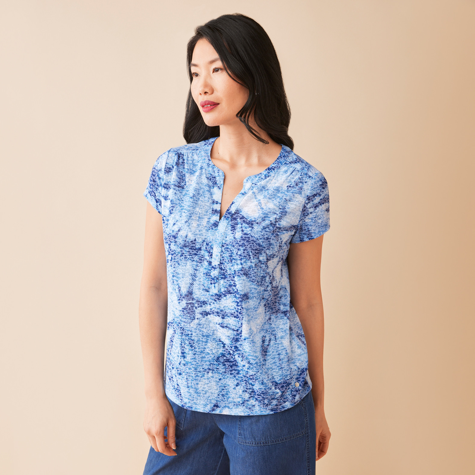 Petite - Cap Sleeve Sublimation Top Half Body