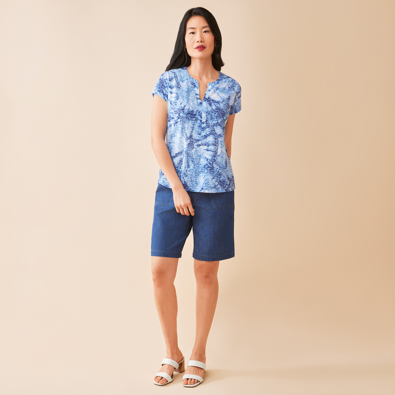 Petite - Cap Sleeve Sublimation Top Full Body