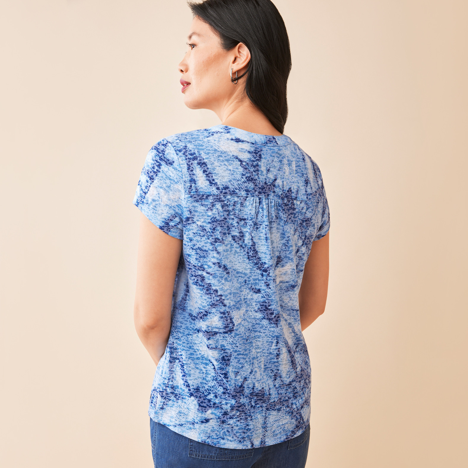 Petite - Cap Sleeve Sublimation Top Back View