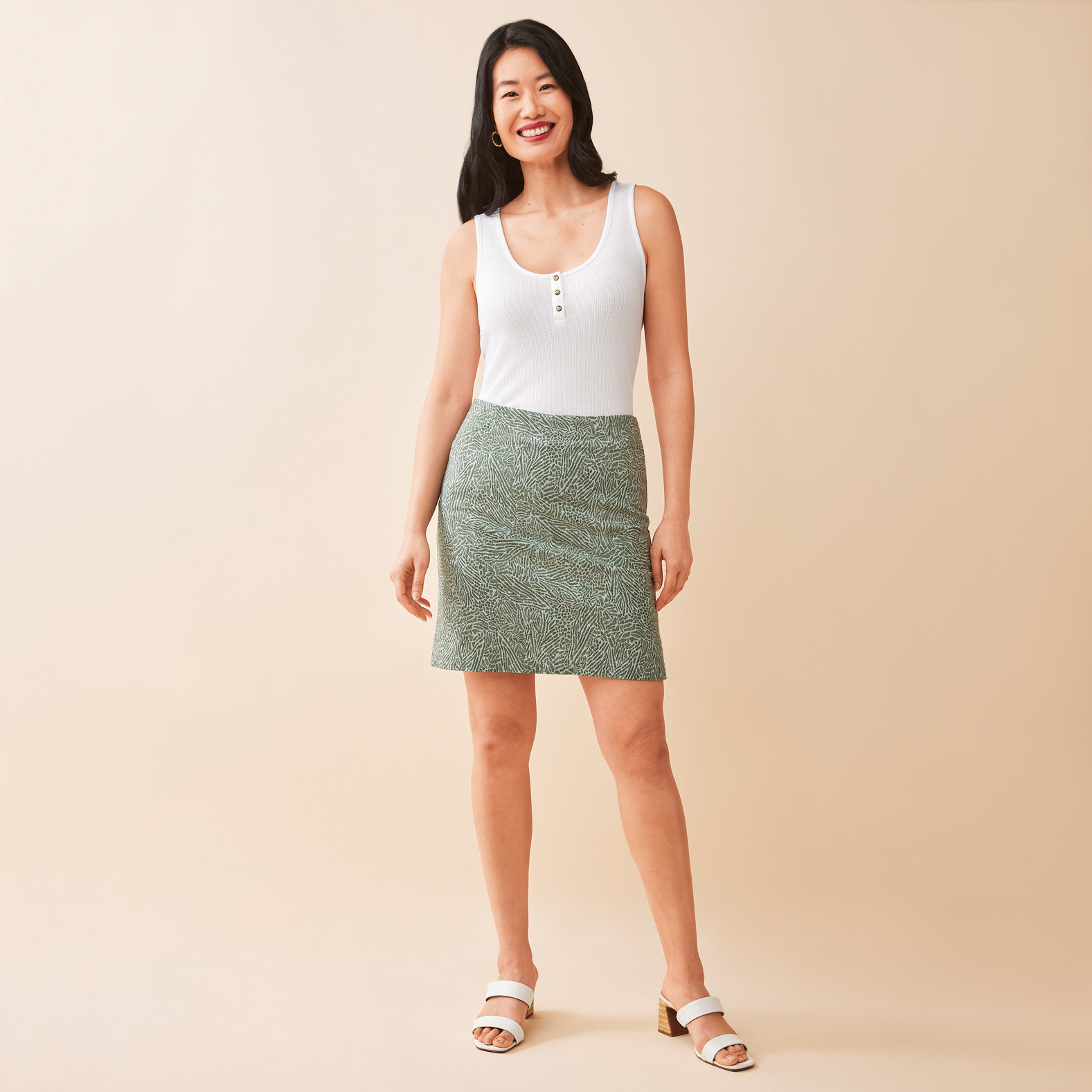 Printed Tonal Skort Full Body