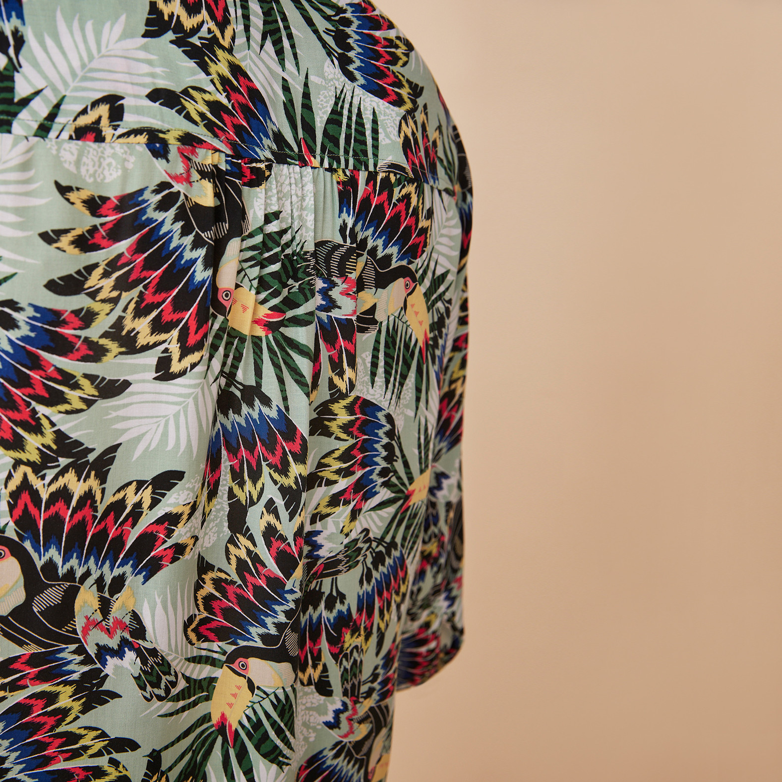 Tropical Print Shirt Close Up