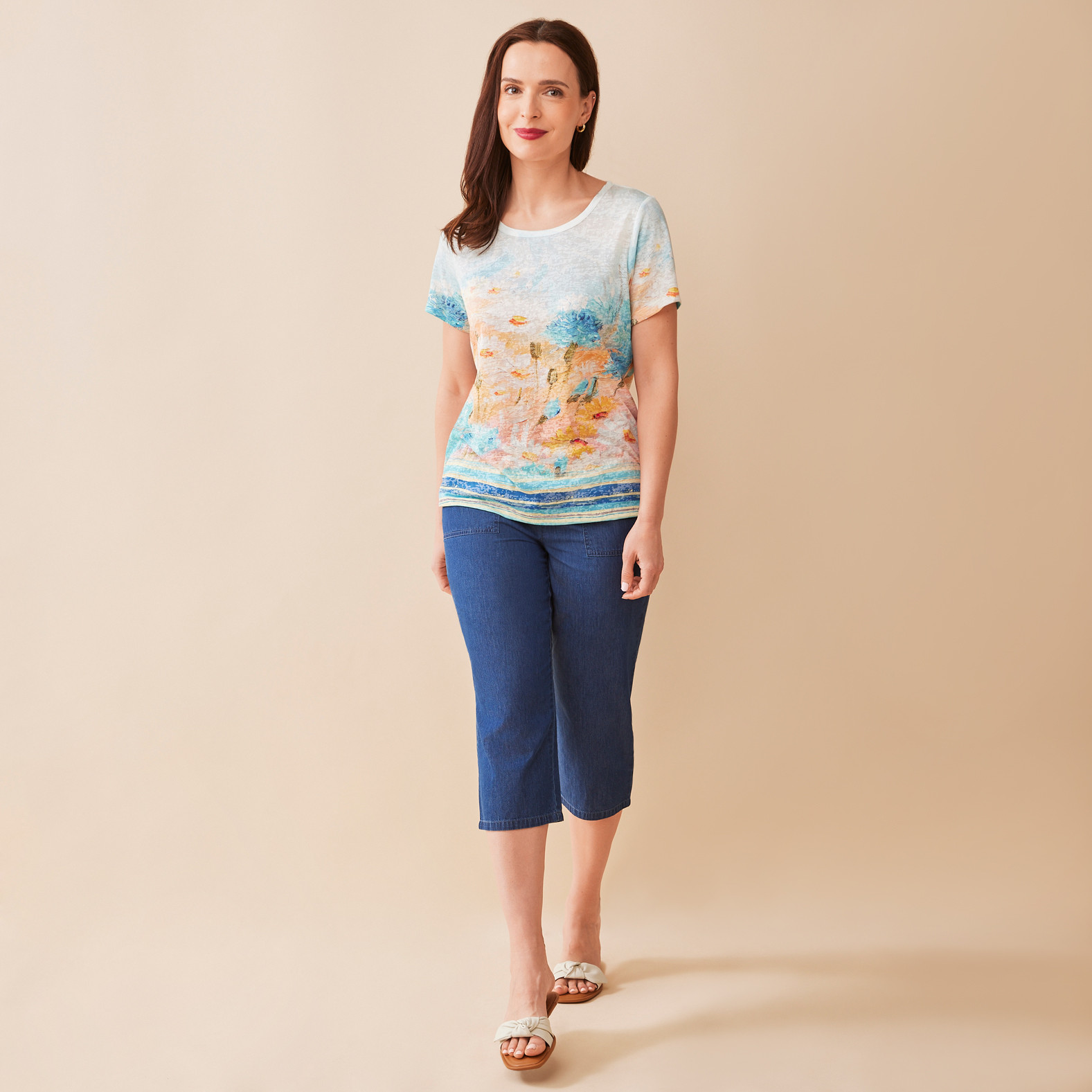 Watercolour Sublimation Top Full Body Untucked