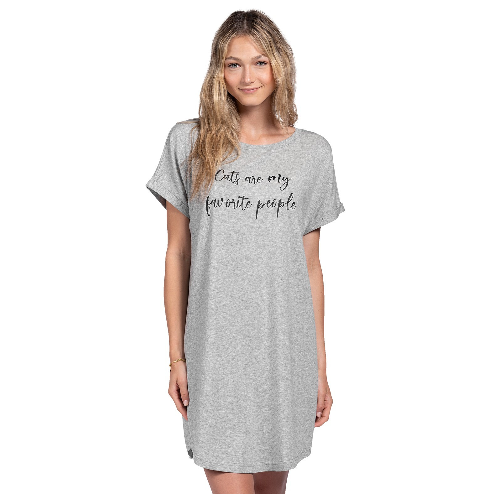Cat Printed Nightshirt Full Body