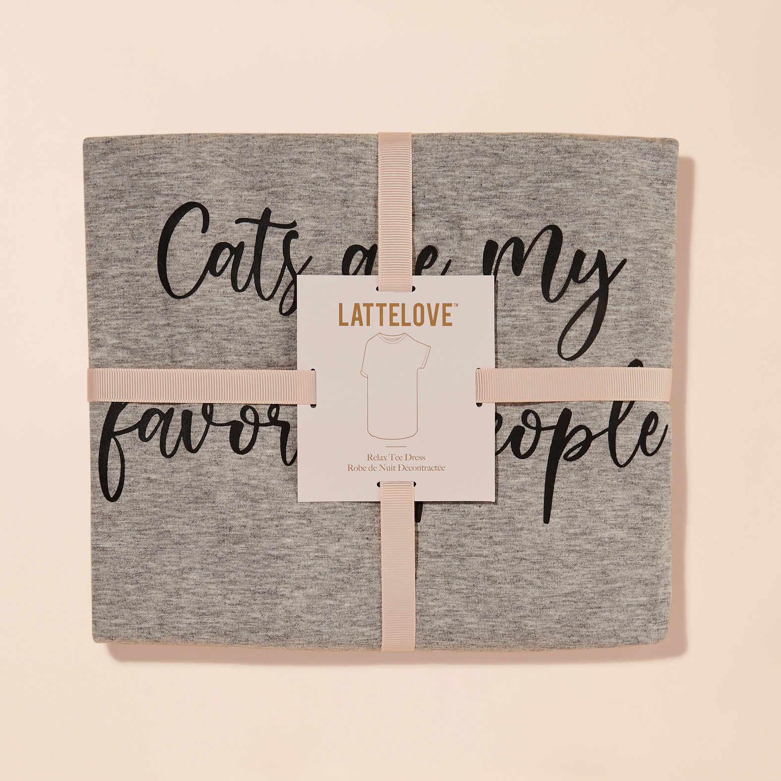 Cat Printed Nightshirt Wrapped