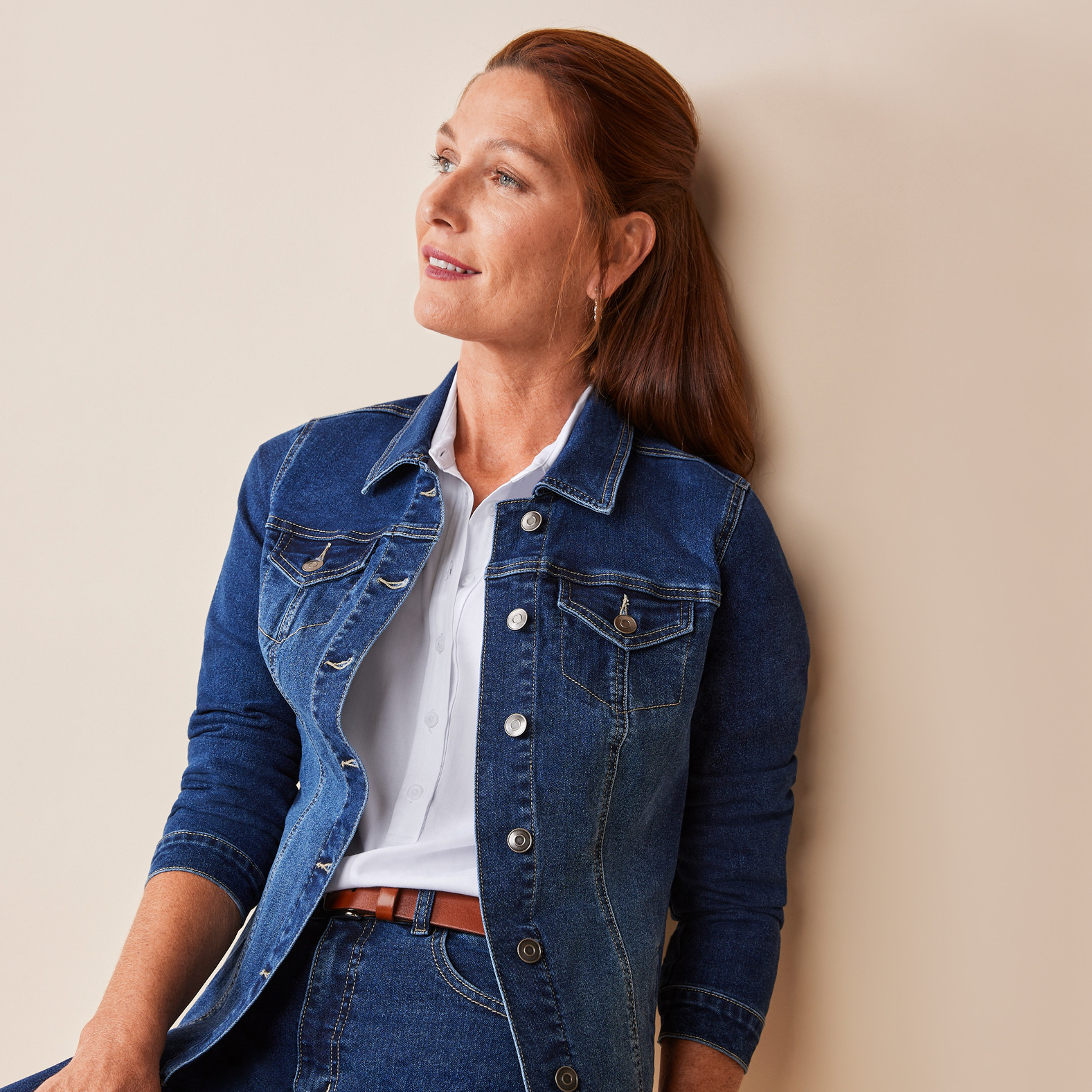 Denim Jacket with Raw Hem