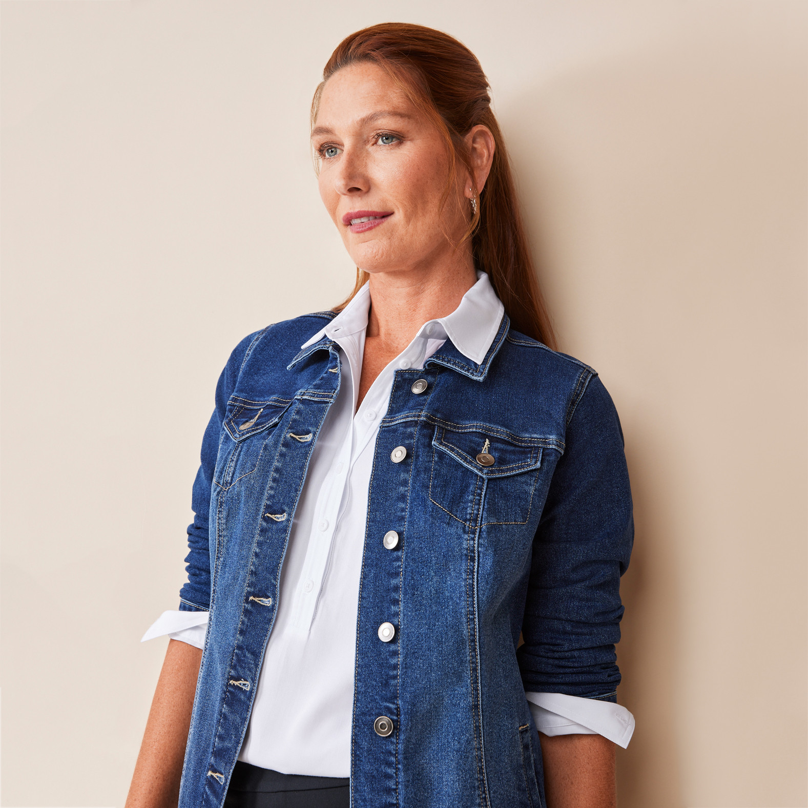 Denim Jacket with Raw Hem