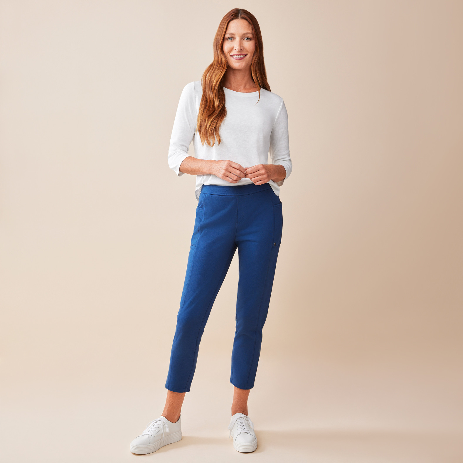 Everyday Active Knit Pant Indigo Blue Purple Full Body