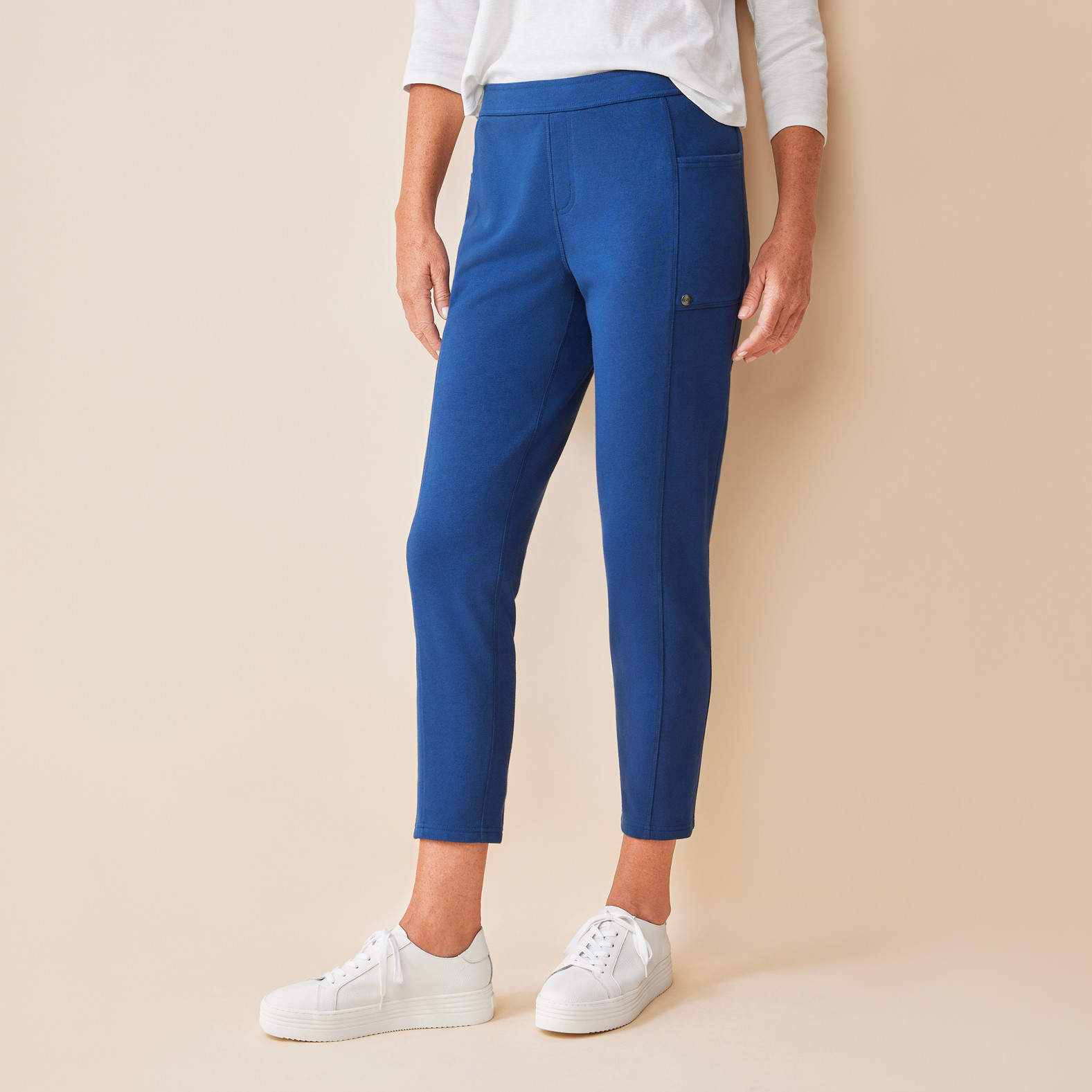 Everyday Active Knit Pant Indigo Blue Purple Half Body