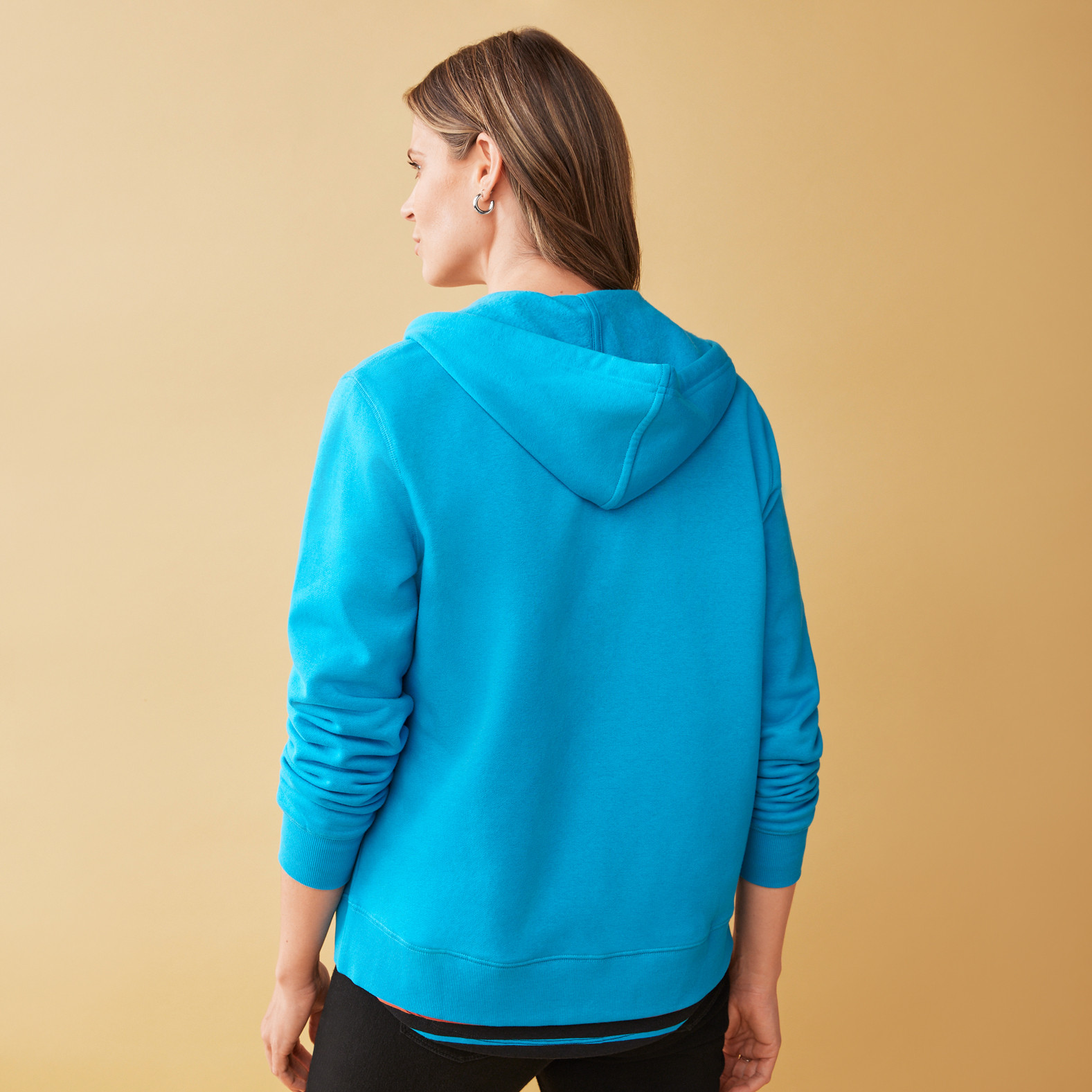 Front Zip Hoodie with Loon Logo Back View