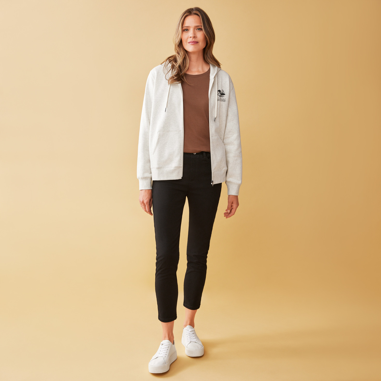 Iconic Logo Zip Up Hoodie Full Body