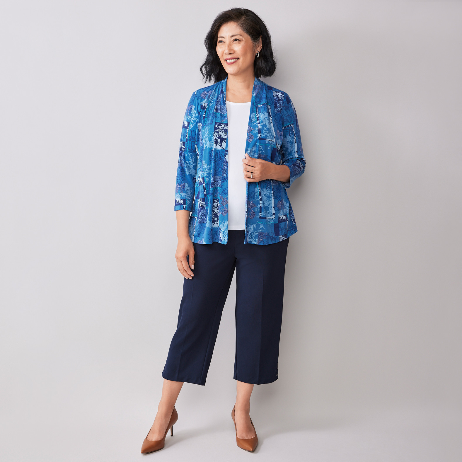 Patchwork Print Fooler Top Full Body