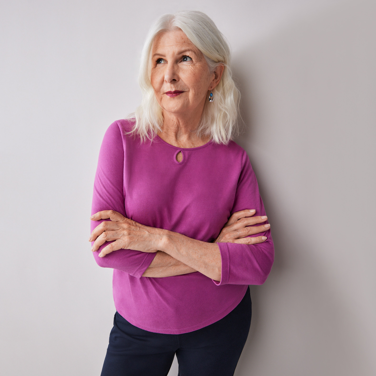 Petite - Solid Keyhole Top